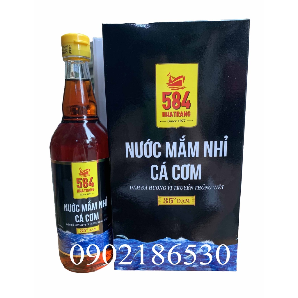 1 chai nước mắm 584 Nha Trang 35 độ đạm chai thủy tinh 510ml (mẫu mã mới)