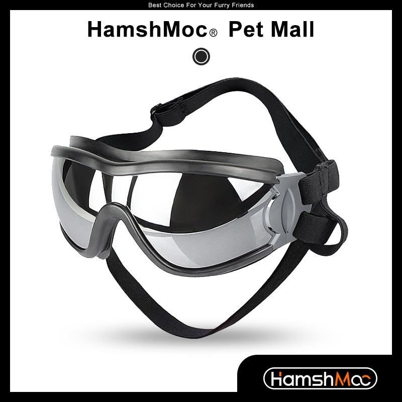 HamshMoc Kính bảo vệ mắt chống tia uv chống mưa chống gió có dây đeo có thể điều chỉnh cho thú cưng cỡ vừa và lớn