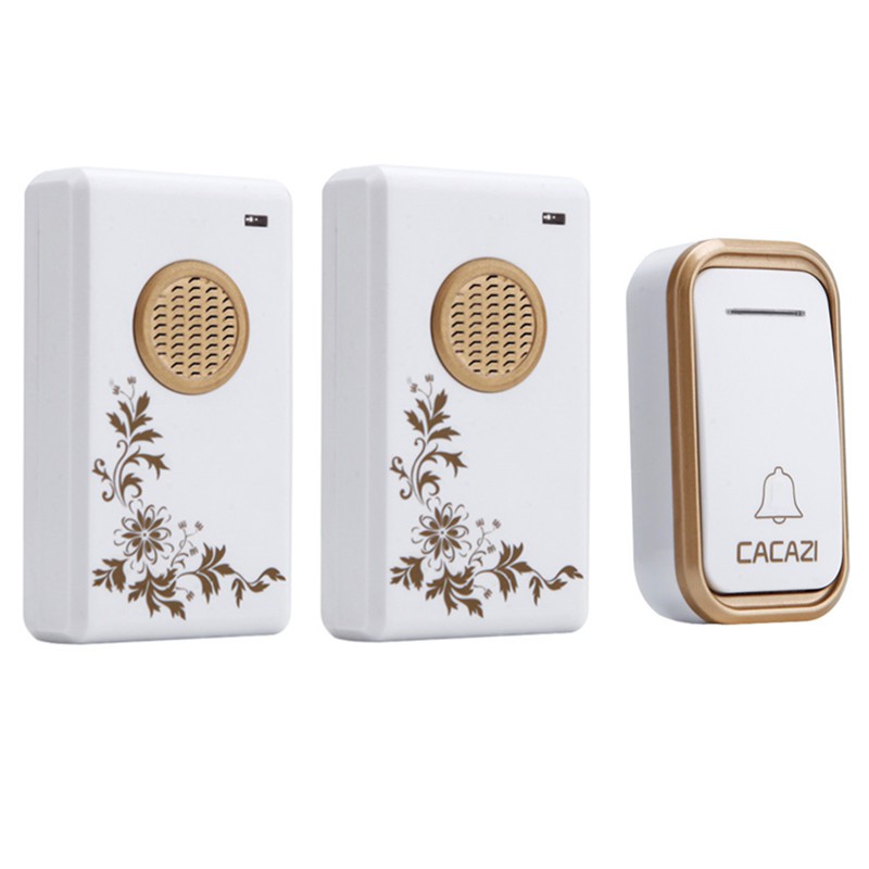 Chuông cửa không dây Cacazi V002F   chuông bấm cửa báo khách, chống nước cực bền, bảo hành 9 tháng