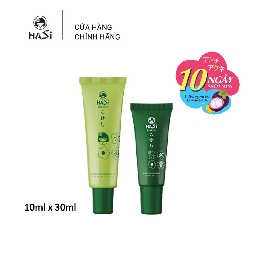 BỘ SẢN PHẨM DÀNH CHO DA MỤN HASI PURE DOLL - SERUM & GEL RỬA MẶT | BigBuy360 - bigbuy360.vn
