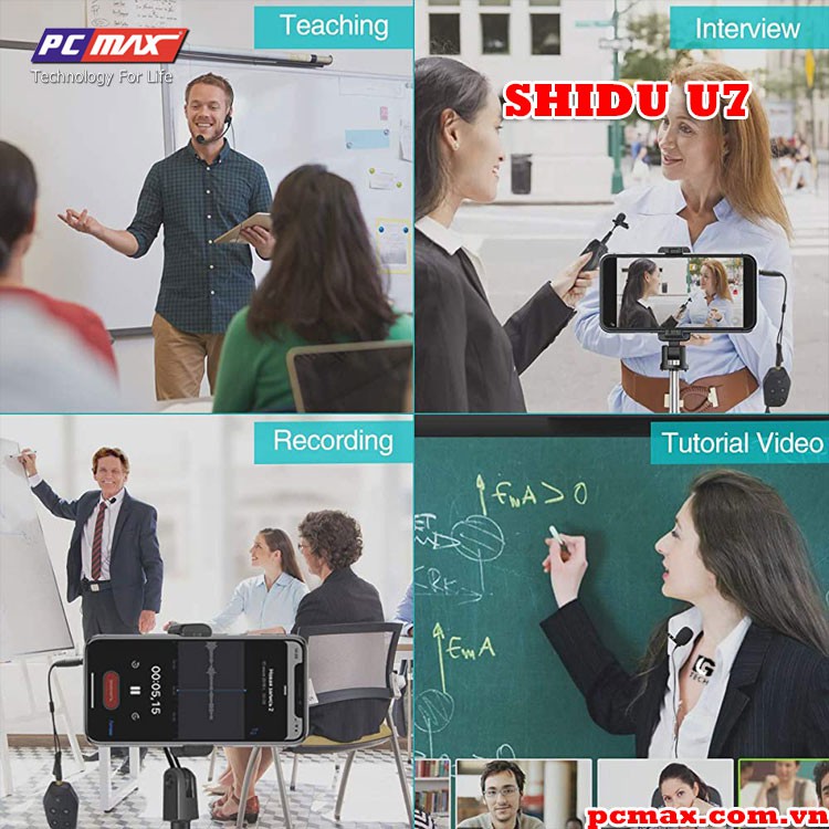 Mic cài ve áo không dây khuyếch đại giọng SHIDU U7 - Hàng chính hãng