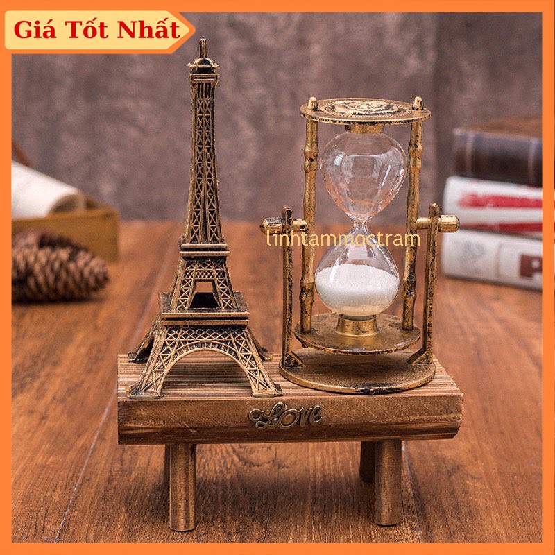 Đồng hồ cát kèm tháp Eiffel trang trí bàn cực đẹp - Quà tặng đồng hồ cát độc đáo ý nghĩa