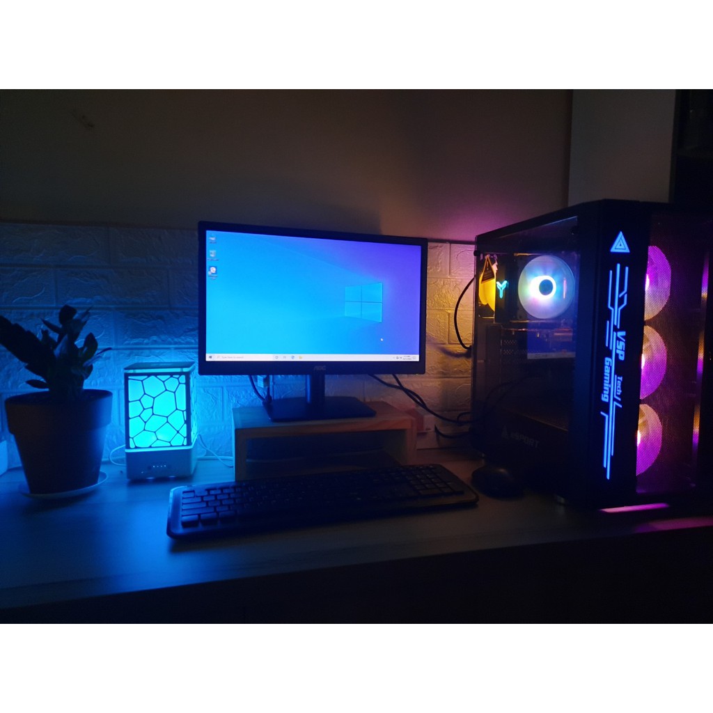 Trọn bộ máy tính bàn chơi game pupg mobile, cs go, gta v, fifa 4,LOL , thùng máy full led kèm bộ điều khiển fan led | BigBuy360 - bigbuy360.vn