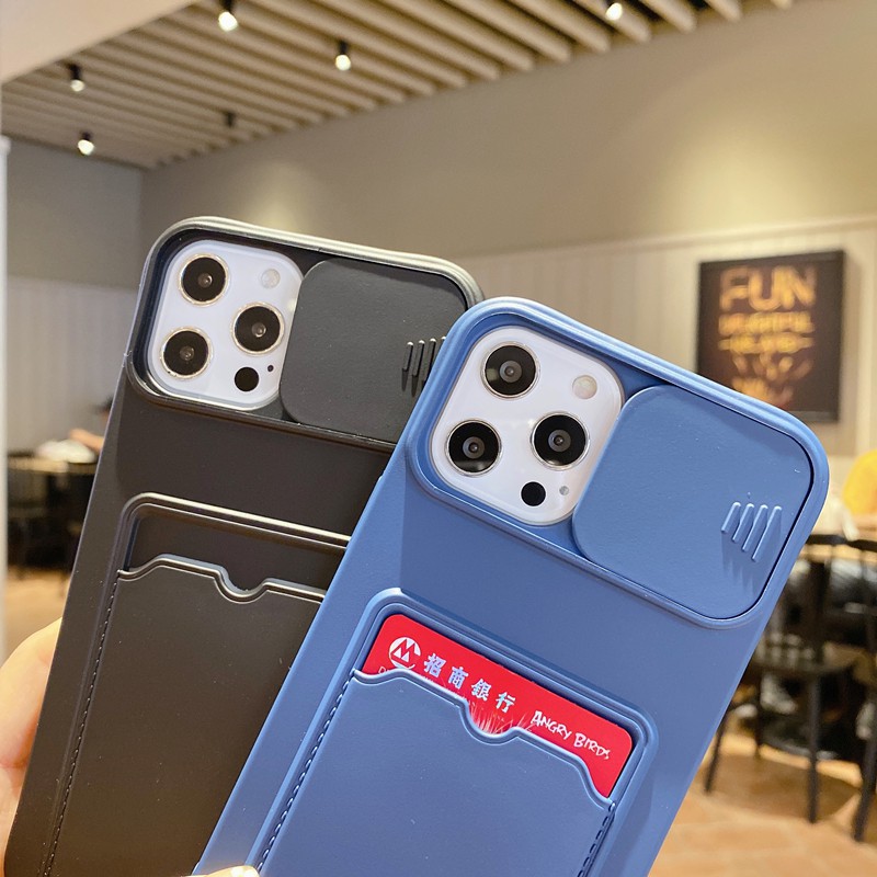 Ốp điện thoại bảo vệ camera có ngăn thẻ cho Iphone 12 Pro Max 12 7 8 Plus Xs Max 11 Pro Max | BigBuy360 - bigbuy360.vn