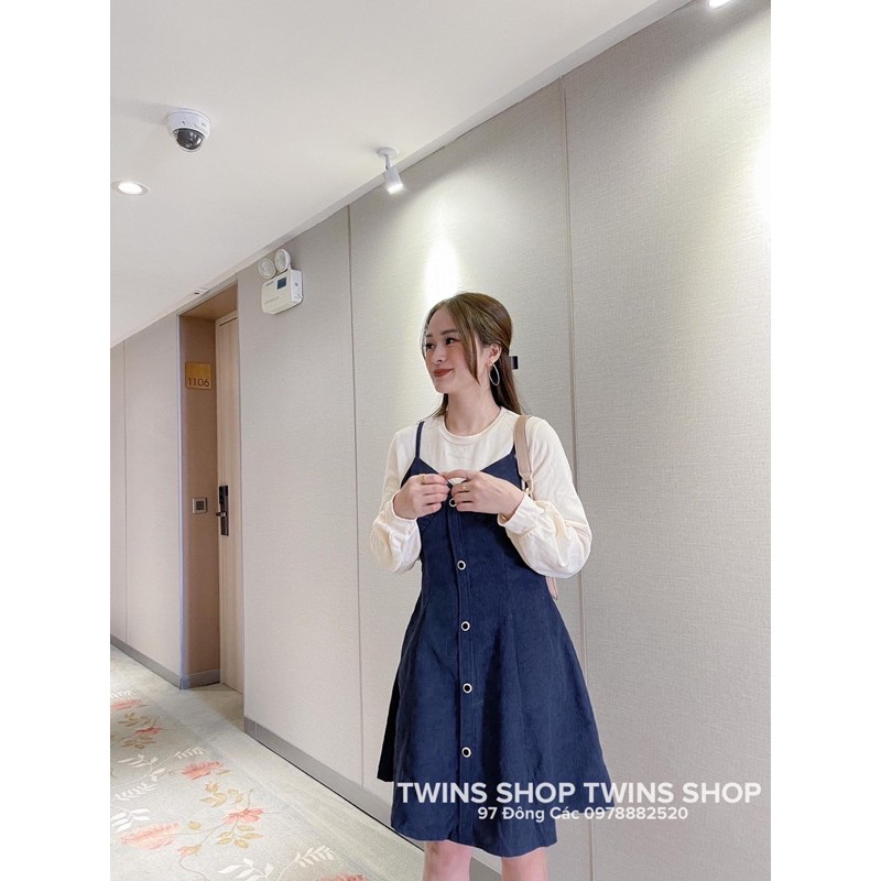 Váy yếm 2 dây hàng khuy kèm áo trong Jieqi 88035