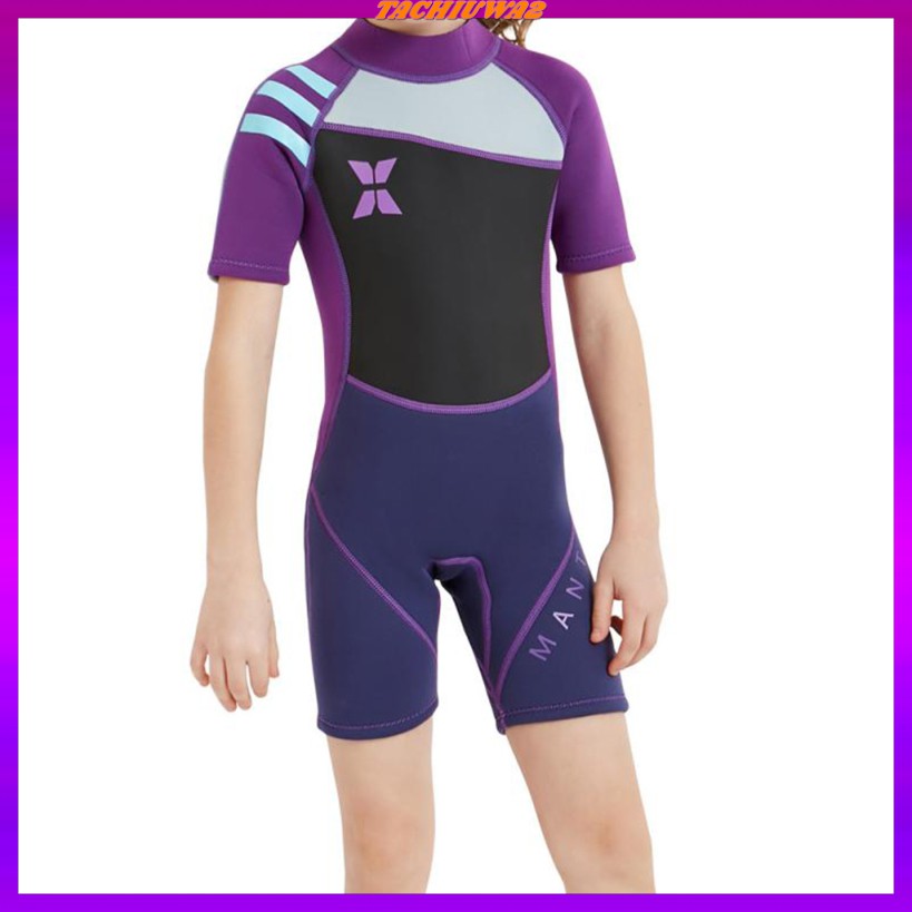 Bộ Đồ Bơi Lặn 2.5mm Tay Ngắn Bằng Cao Su Tổng Hợp Giữ Nhiệt Cho Bé Trai / Gái Tachiuwa2