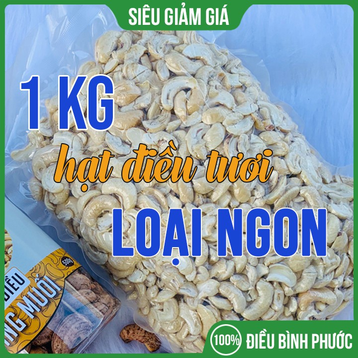 Hạt điều tươi nhân trắng chưa rang, HEKI NUTS Túi 1KG hút chân không, có thể làm sữa, làm bánh, rang tẩm vị, nấu chè