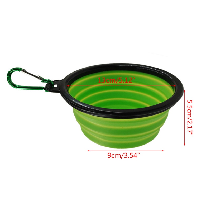 Tô Đựng Thức Ăn/Nước Uống Bằng Silicone Có Thể Gấp Gọn Kèm Nắp Dành Cho Chó Mèo