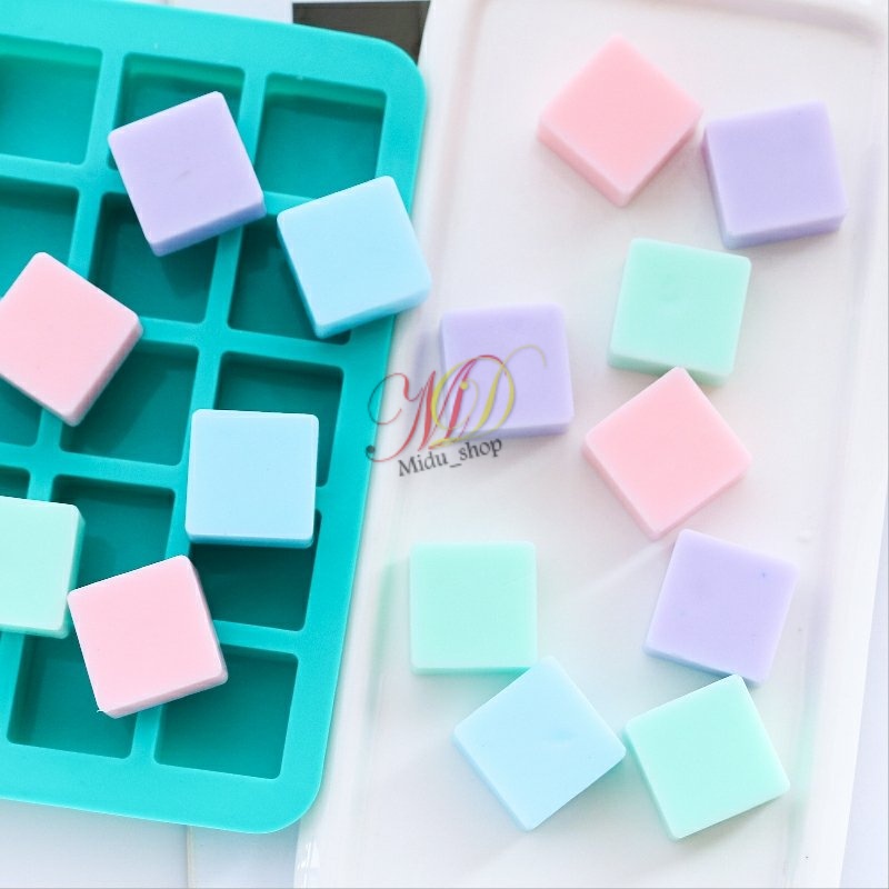 Midu - Khuôn silicon 6 ô, 12 ô, 40 ô, 126 ô hình vuông đổ socola rau câu Làm bánh xà phòng handmade
