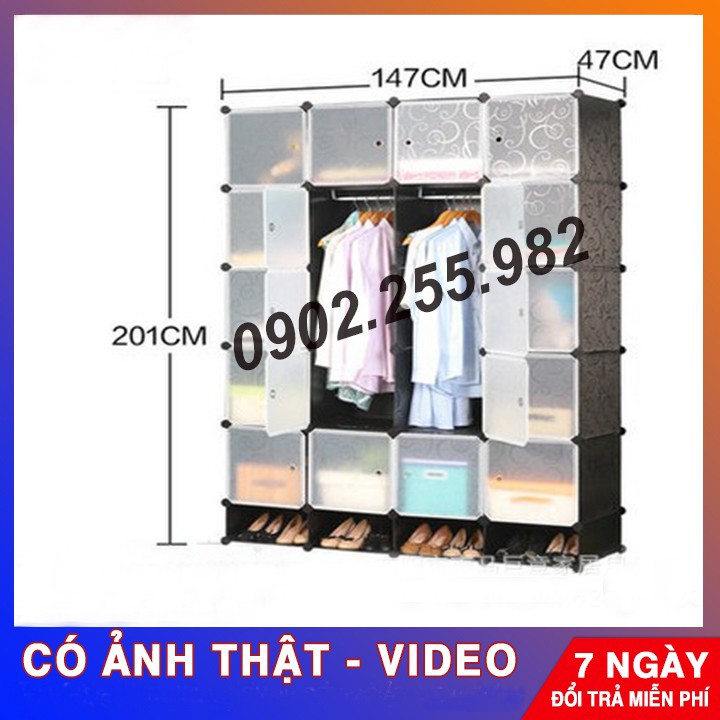 TỦ ĐỂ ĐỒ CHO BÉ ĐA NĂNG 20 Ô VÀ 5Ô GIÀY THÂN  ĐEN LẮP GHÉP THÔNG MINH sâu 47cm