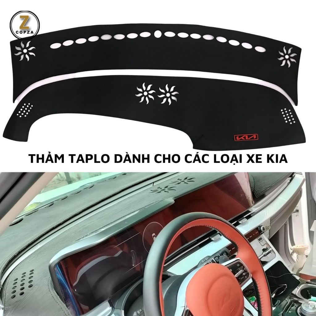 Thảm Taplo COPZA Dành Cho Xe Kia Cerato Morning Seltos Soluto Sorento Carnival K3 K5 Rio Che Nắng Bảo Vệ Bề Mặt Taplo Xe