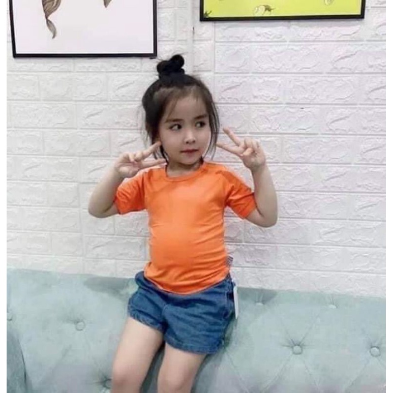 ÁO CỘC TAY TRƠN THUN LẠNH CHO BÉ TRAI BÉ GÁI