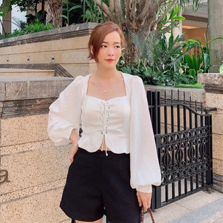 [KÈM QUÀ TẶNG] Áo peplum mắc cáo cổ vuông