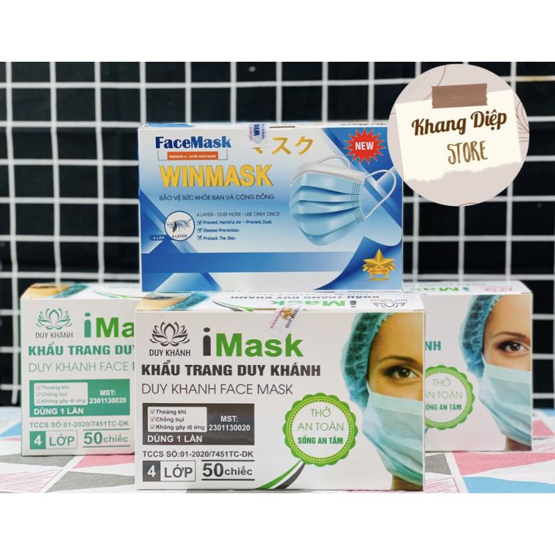 Hộp 50c khẩu trang y tế 4 lớp