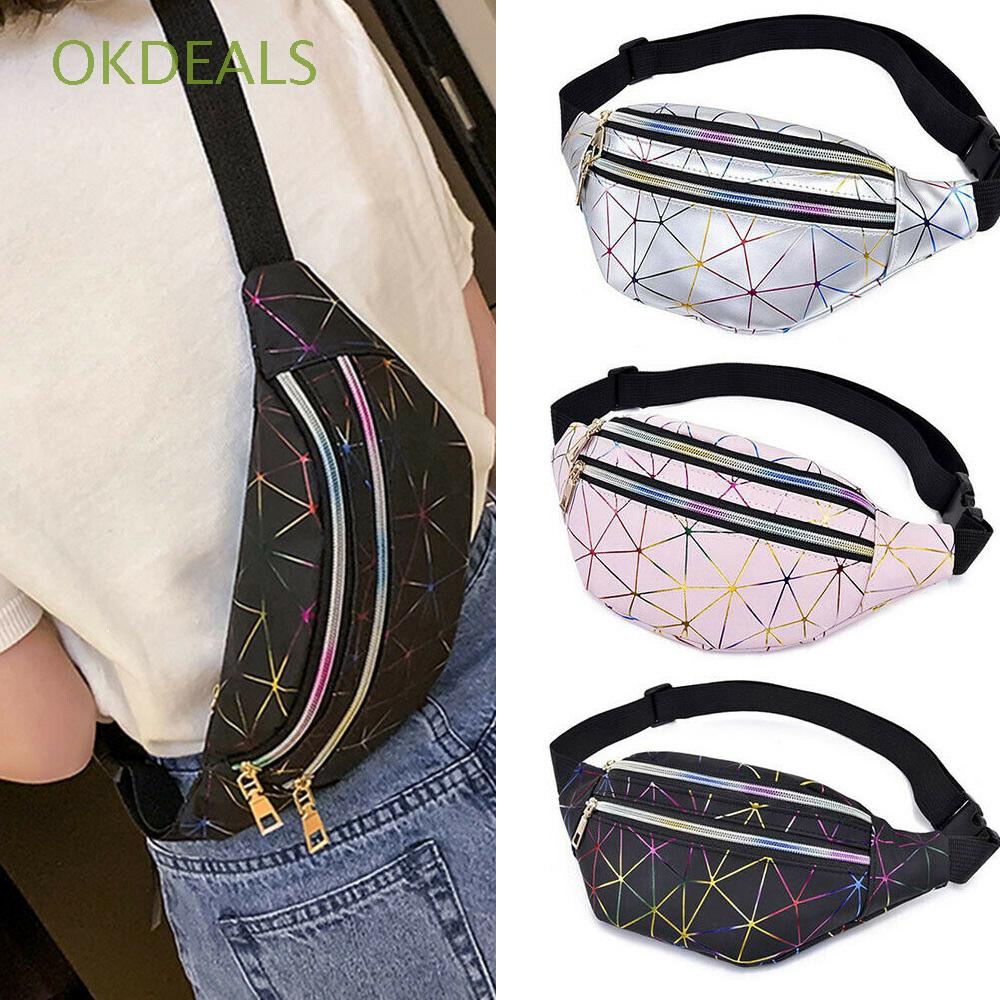 Túi đeo hông okdeals họa tiết hình học