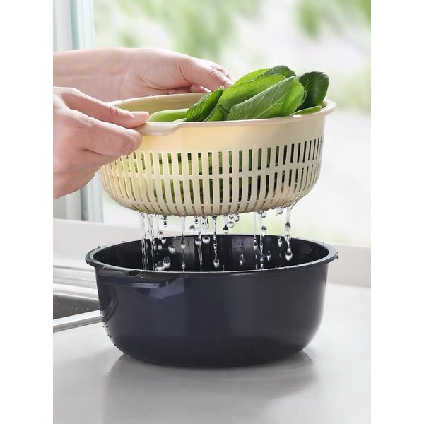 Bộ Rổ Nhựa 6 Món - Sét Rổ Chậu 6 Chi Tiết Xếp Gọn Gàng - Tiện Dụng