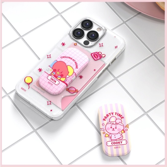 Ốp điện thoại trong suốt kèm ngăn đựng thẻ 13 BT21 cho IPhone13 13PRO MAX 13MINI IPhone12 12PRO IPhone11 iPhone X/S