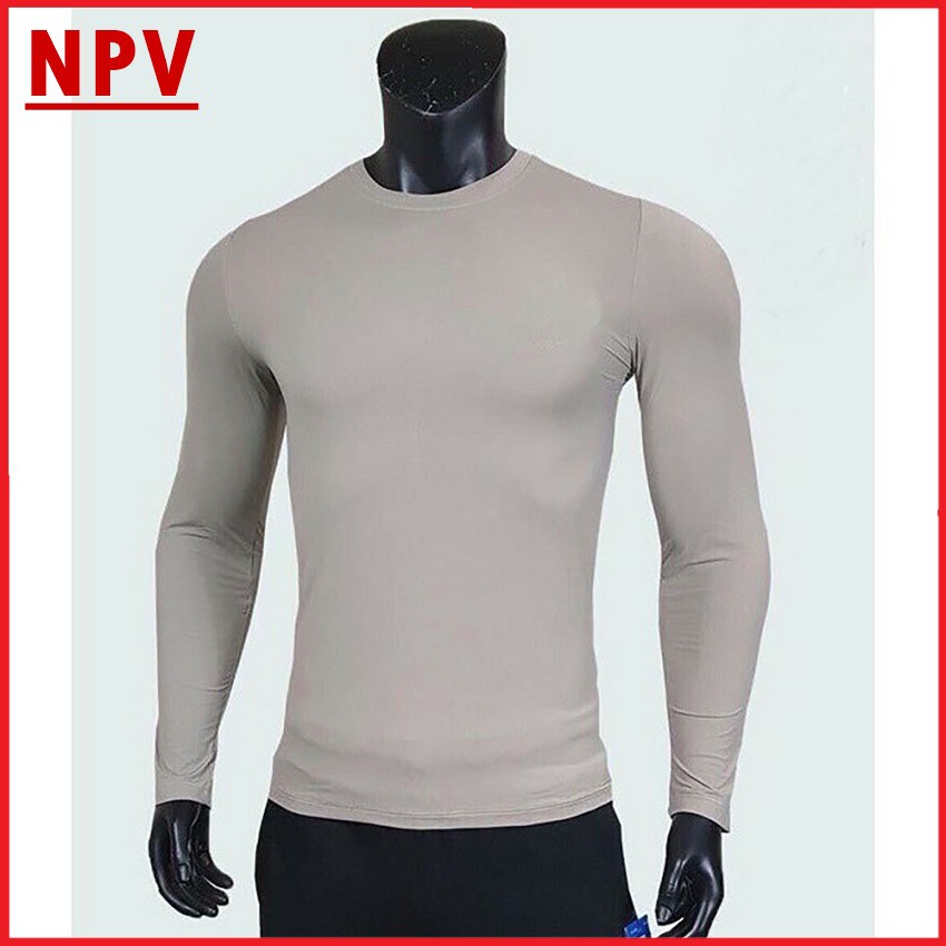 Áo thể thao dài tay nam NPV co giãn tốt, áo giữ nhiệt chất cotton mỏng mịn, dáng ôm body | WebRaoVat - webraovat.net.vn