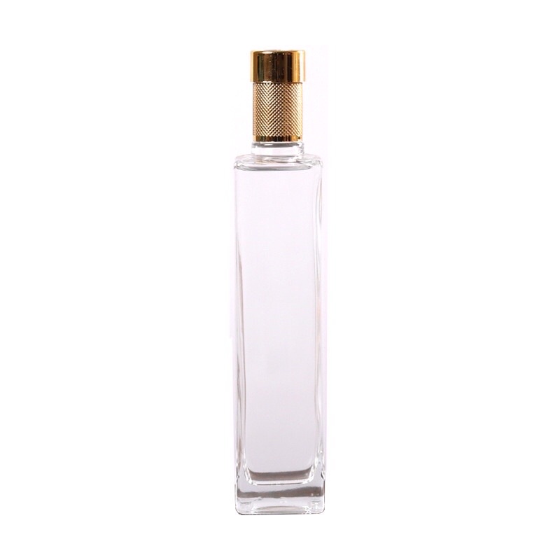 CHAI THUỶ TINH VUÔNG CAO CẤP 500mL nắp nhựa si vàng