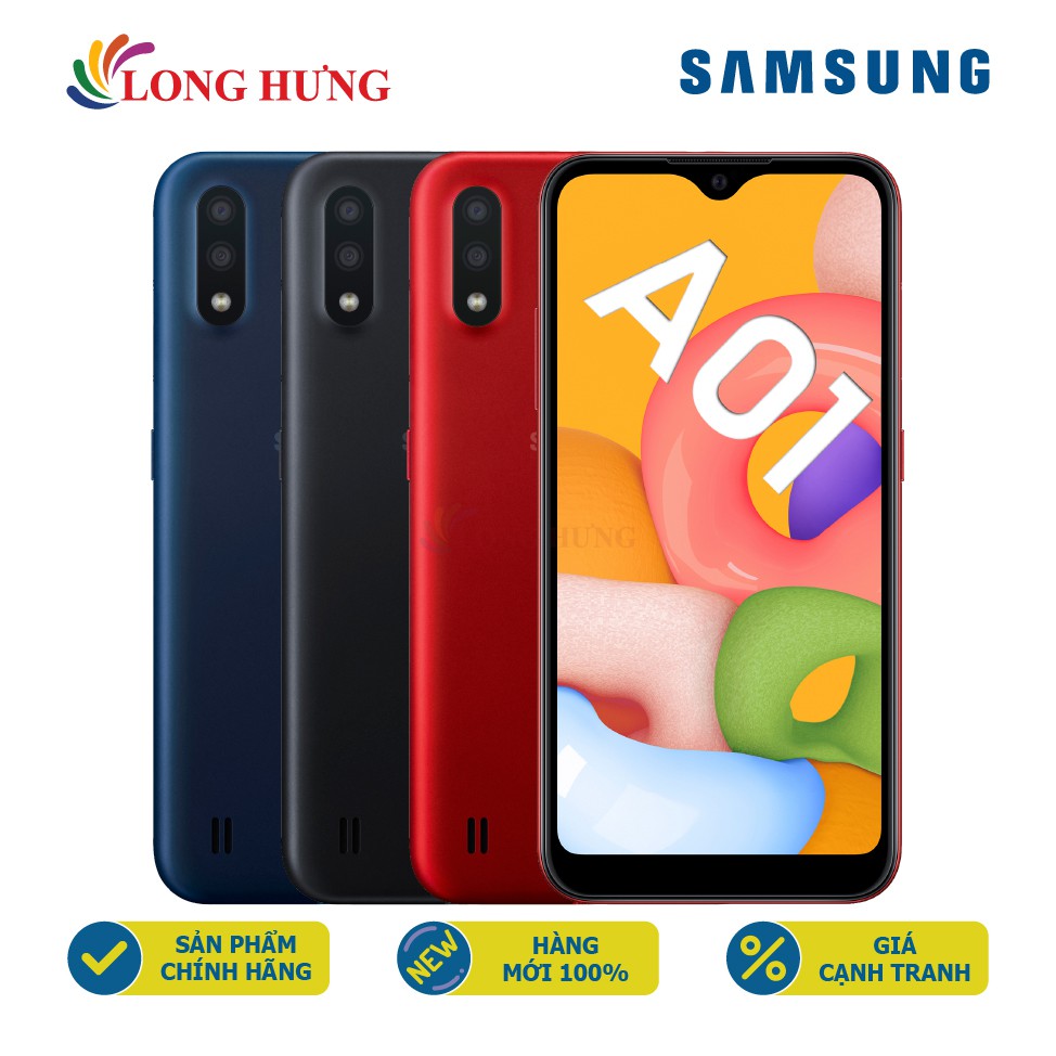 Điện thoại Samsung Galaxy A01 (2GB/16GB) - Hàng chính hãng - Màn hình tràn viền 5.7 inch Infinity-V HD+ bộ Camera kép | BigBuy360 - bigbuy360.vn