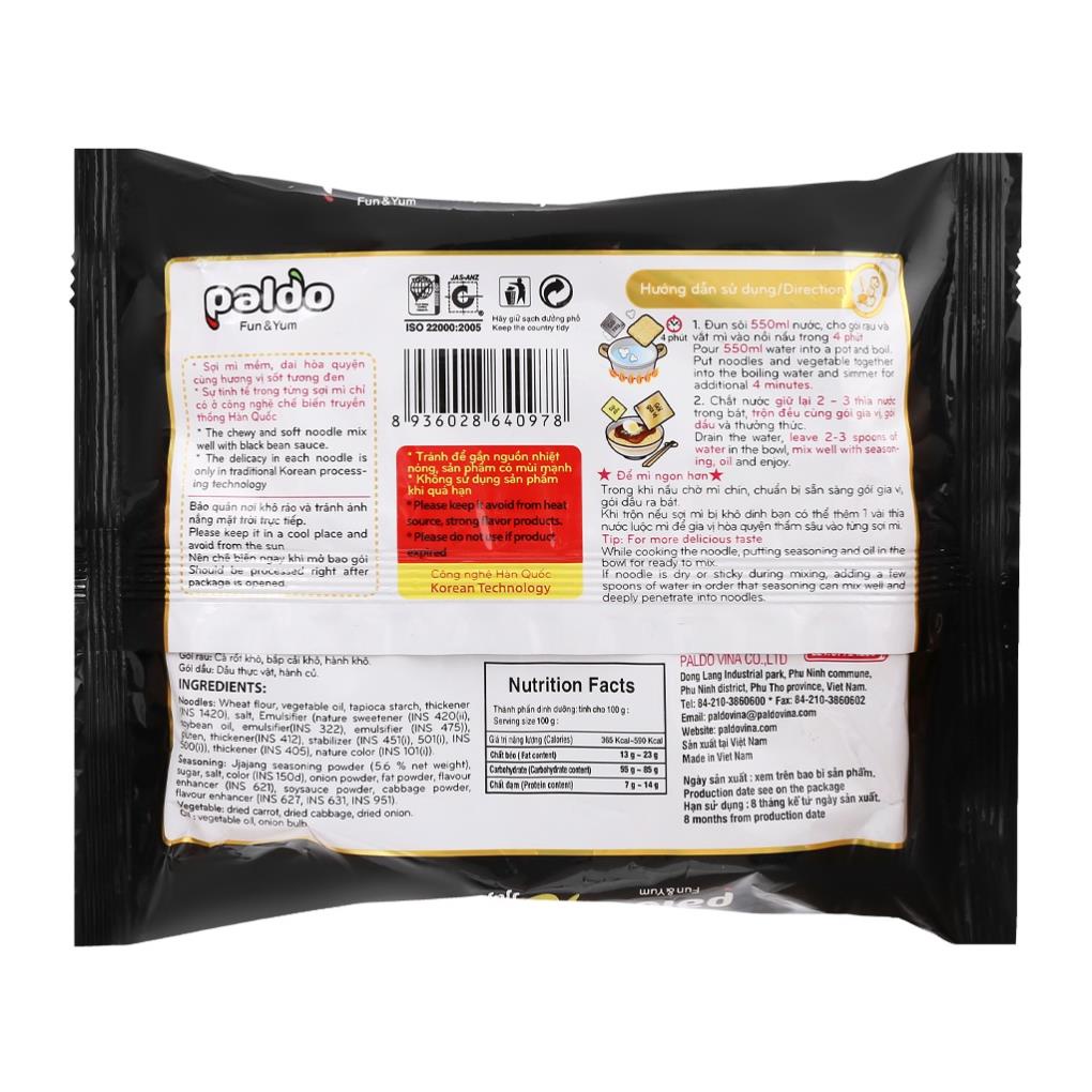 [HCM] Combo 5 gói mì TRỘN TƯƠNG ĐEN KORENO JJAJANGMEN PALDO HÀN QUỐC - Mì Koreno Jjajangmen, mì xào hàn quốc
