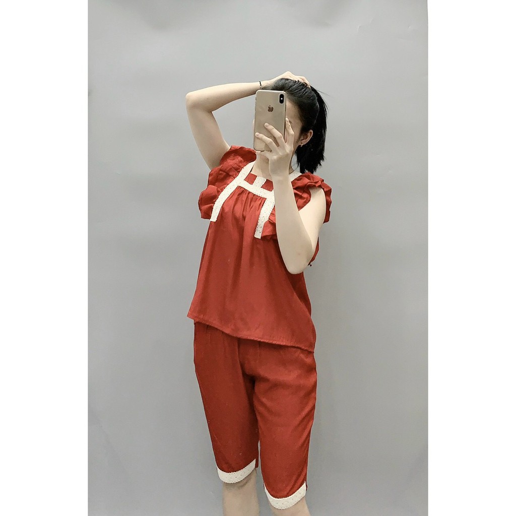 Bộ Đồ Pijama  - Bộ Đồ Mặc Nhà Cộc Tay -Vải Đũi Thái Tay Hến Họa Tiết TRơn Mát Lịm [Hàng Siêu Đẹp ] | BigBuy360 - bigbuy360.vn