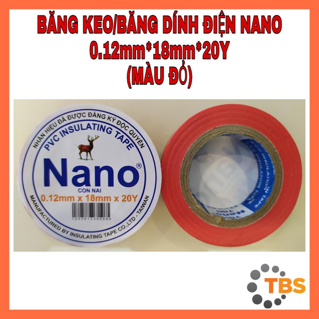 [BĂNG KEO ĐIỆN NANO, MÀU ĐỎ 20Y] BĂNG KEO ĐIỆN NANO MÀU ĐỎ, LOẠI 20Y