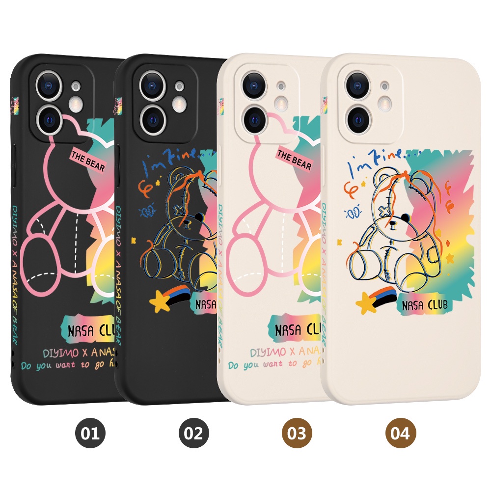 Ốp Điện Thoại Silicon Dẻo In Hình Gấu Cho iPhone 11 Pro Max XR X XS Max iPhone 7 Plus 8 Plus 6 6S Plus iPhone 12 13 Pro Max 13