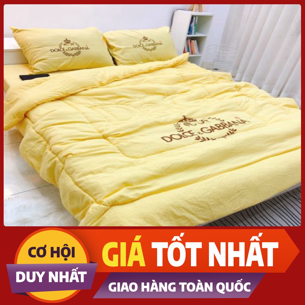 Bộ 5 món chăn ga gối cotton đũi thương hiệu hàng cao cấp