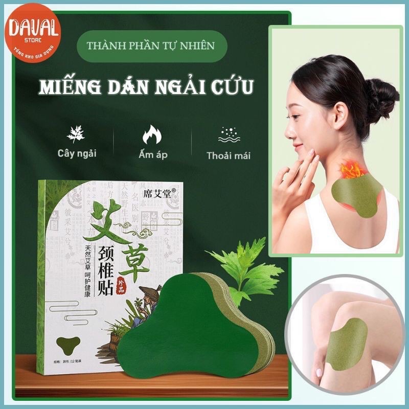 [COMBO 12 MIẾNG] Cao Dán Vai Gáy Cứu Ngải Nhức Mỏi Xương Lưng Đầu Gối Hiệu Quả