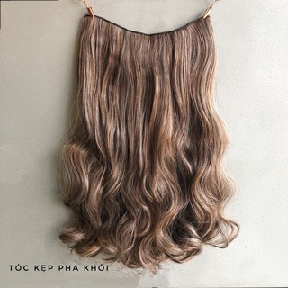 Tóc kẹp phím xoăn pha khói - KL03 50cm