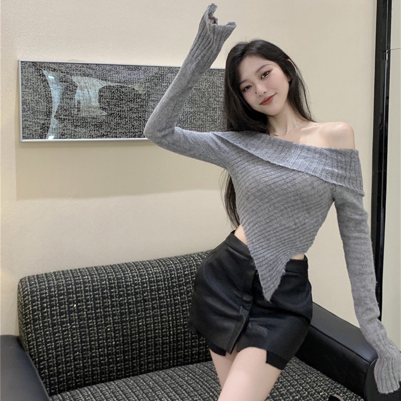 Áo Kiểu Tay Dài Trễ Vai Thời Trang Mùa Thu Cho Phái Nữ