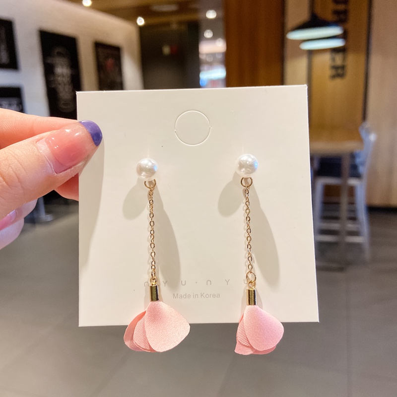 Khuyên tai đính đá ngọc trai nhân tạo thời trang