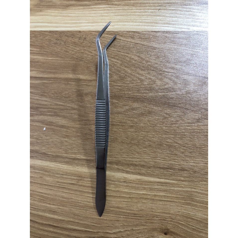 Kẹp gắp cong, nỉa cong, nỉa gắp, nhíp gắp cong nha khoa 16cm