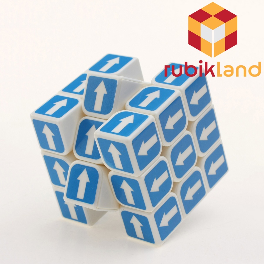 Rubik Biến Thể Shepherd Cube Rubic 3x3 Mũi Tên Xanh Trắng Đồ Chơi Trí Tuệ Trẻ Em