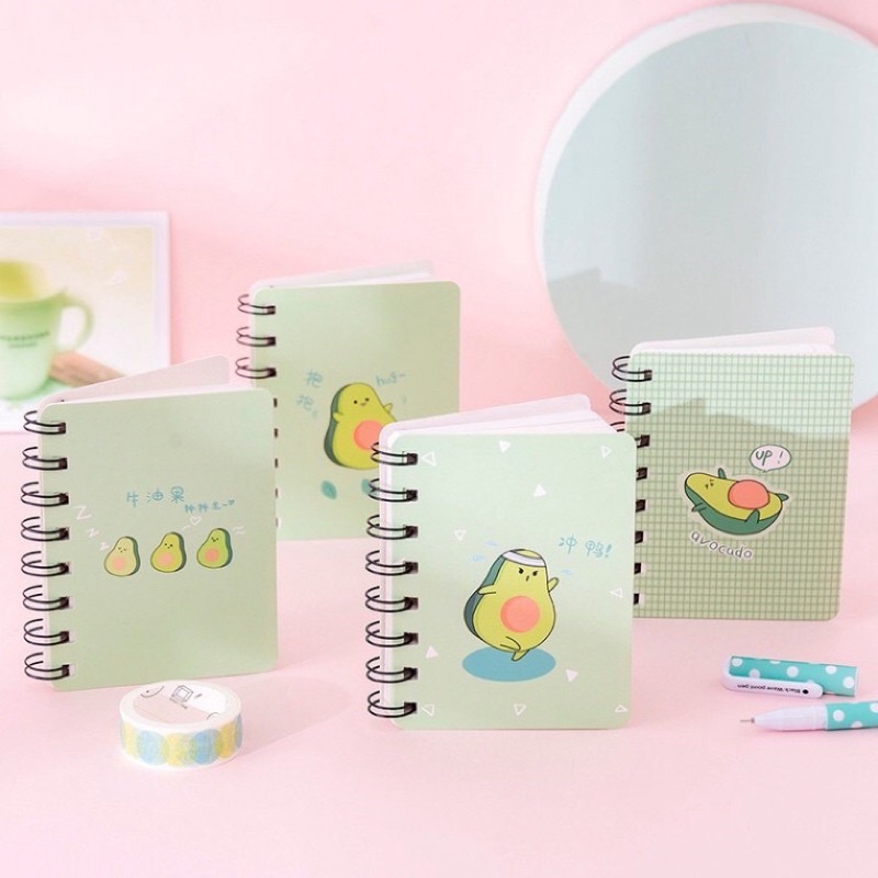 Sổ ghi chú khổ A7 hình quả bơ dễ thương Sổ tay mini Sổ cầm tay