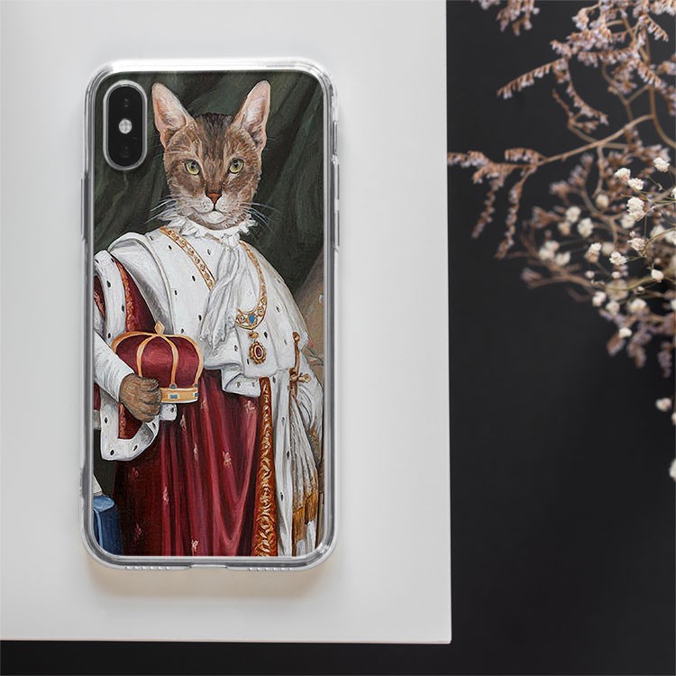 Ốp Lưng Mèo hoàng đế cổ điển sang trọng Iphone 7/7Plus/8/8Plus/X/Xs/Xs Max/11/11 Promax/12/12 Promax CAT20210099