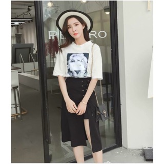 Set áo cotton chân váy umi buộc dây(ảnh thật)