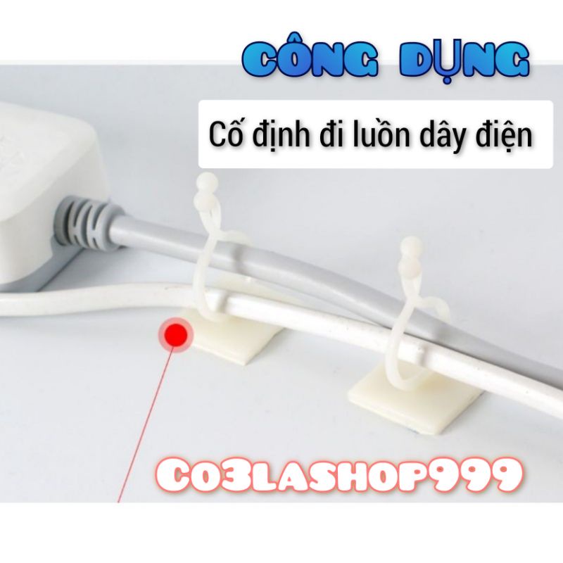 Nút cố định dây điện, dây leo tường leo cửa kính trang trí nhà cửa, nhựa (1 cái)