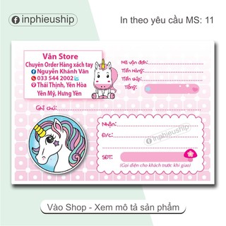 Phiếu giao hàng 400 tờ Vân Store