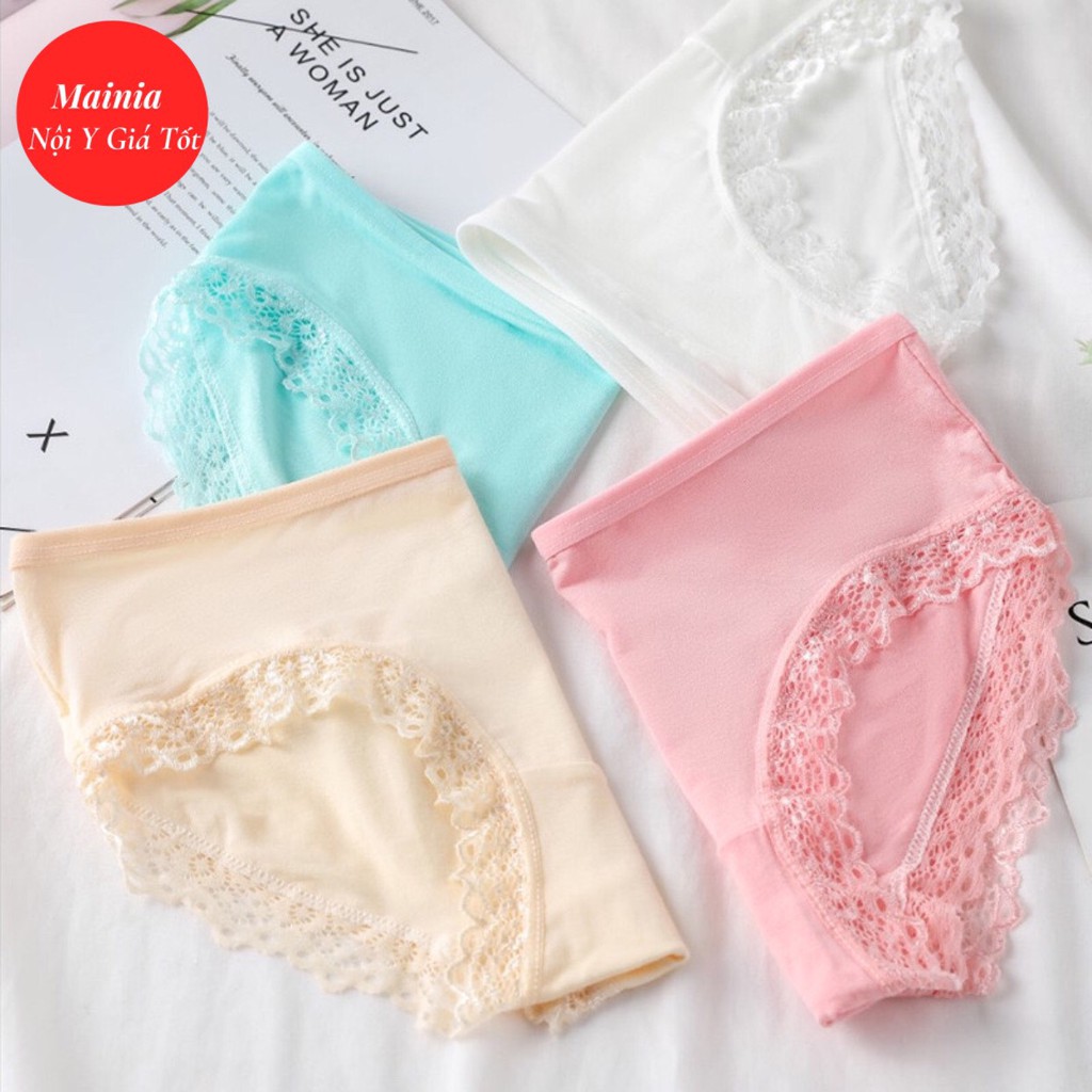 [Rẻ Nhất Shopee] Quần Lót Nữ Cotton Viền Ren Size L XL Cho Nữ Quần Chíp Co Giãn Xuất Khẩu Rẻ Đẹp Mainia Sho | BigBuy360 - bigbuy360.vn