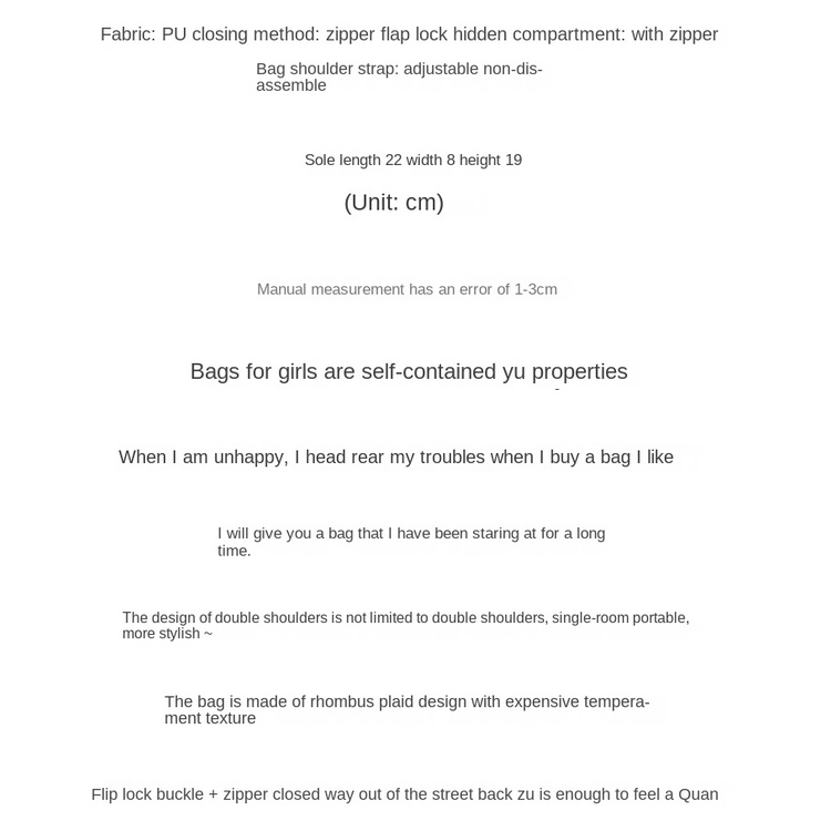 Ba Lô Đeo Vai Một Bên Vai Thiết Kế Kim Cương Phong Cách Preppy Phong Cách Mới