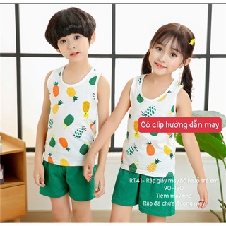 RT41_Rập giấy may bộ đồ ba lỗ trẻ em