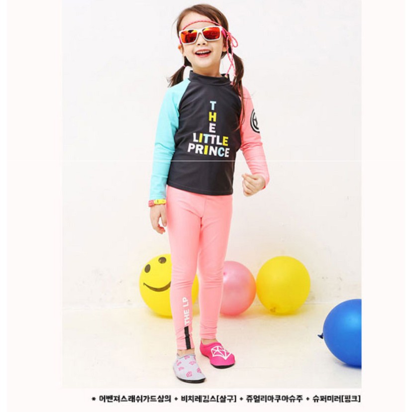 Đồ bơi tay dài giúp chống tia UV an toàn cho bé gái