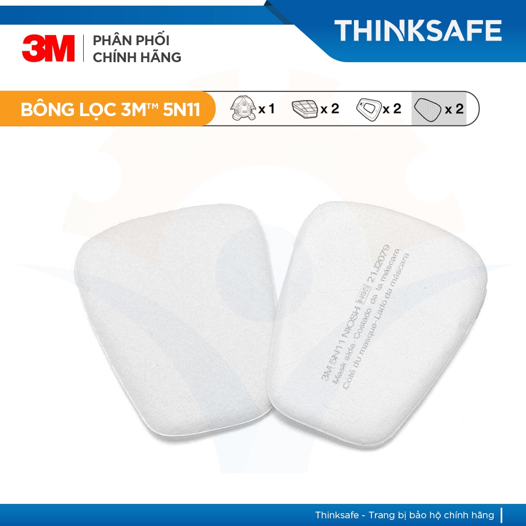 Mặt nạ phòng độc 3M 7502 / 6001 chính hãng chống hoá chất, phòng độc, phòng dịch, phun sơn bụi mịn - THINKSAFE