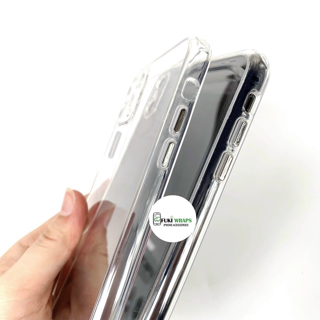 Ốp trong  lưng bóng cứng viền dẻo Không Ố Vàng 12PROMAX | 11 PROMAX | X | XSMAX |  IP11 - FukiShop