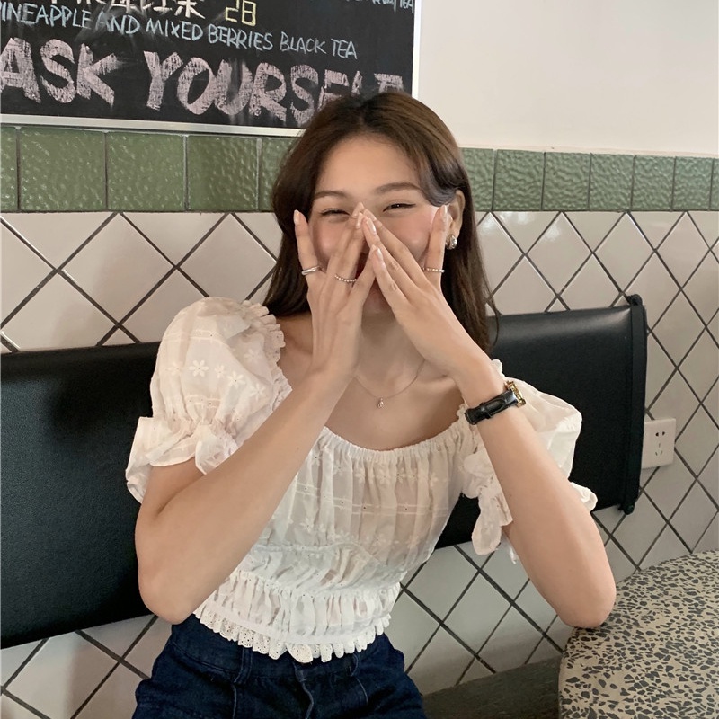 Áo sơ mi SUXI cotton màu trơn ôm dáng dễ thương thời trang mùa hè cho nữ