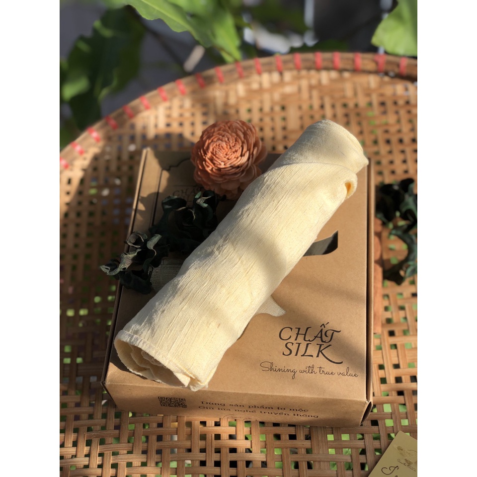 Khăn kỳ lưng tơ tằm cao cấp CỔ CHẤT SILK 40x80 dành cho da mụn hay kích ứng- 100% tự nhiên, thích hợp cho cả gia đình