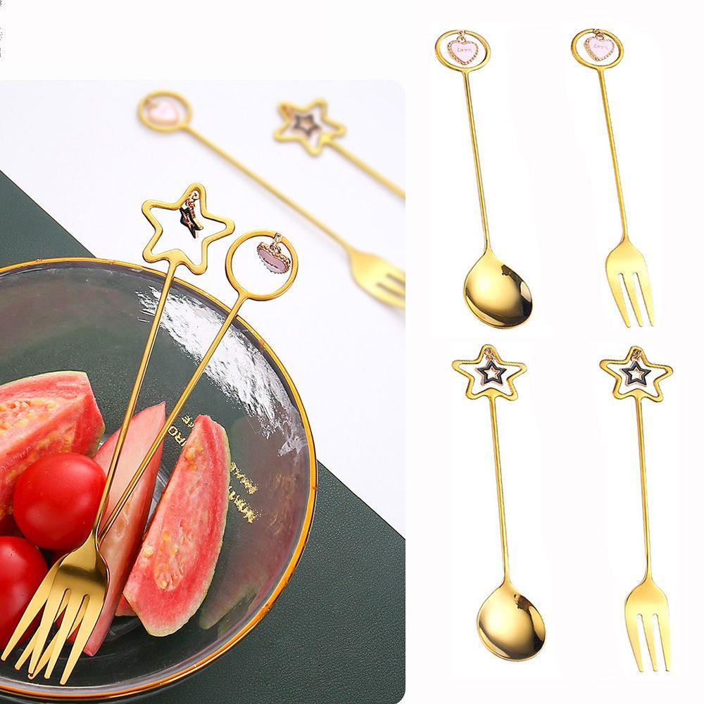 Muỗng Cà Phê Bằng Thép Không Gỉ 304 Kèm Móc Khóa Xinh Xắn