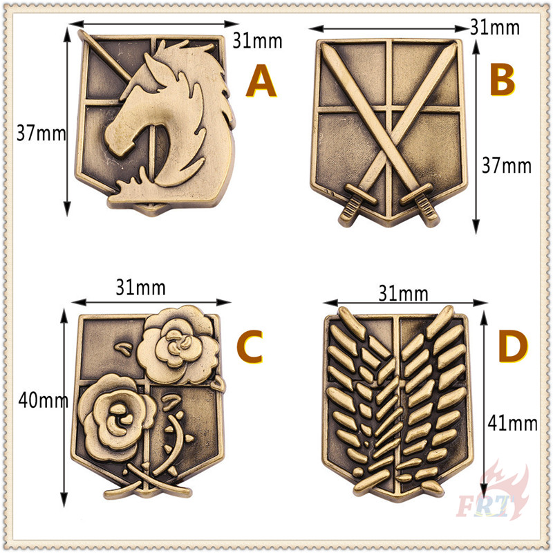 ★ Attack On Titan - Corps Emblem Series 01 Brooches ★ 1Pc Anime Scouting Legion / Stationary Guard / Military Police / Trainee Squad Fashion Doodle Enamel Pins Backpack Button Badge Brooch